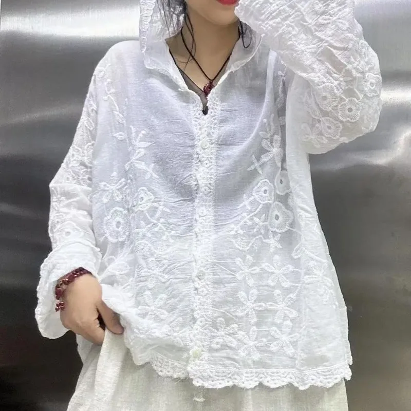 

Spring Summer Women's Wear Blouses Tops New Arrivals Embroidered Hooded Lace Sweet Versatile Flattering Casual Stylish Design