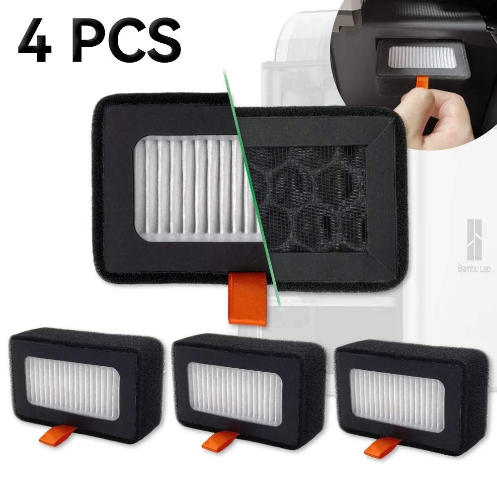 

4PCS For Bambu Lab HEPA 13 + Activated Carbon Combo Air Filter Ultra for X1/P1 Series 3D Printers OEM Replacement