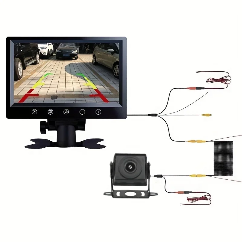 7inch Heavy Duty Touch Button Monitor + Reverse Camera Kit - with 10m Video Cable - Fit for Truck, Pickup, Trailer, Van, Bus, RV