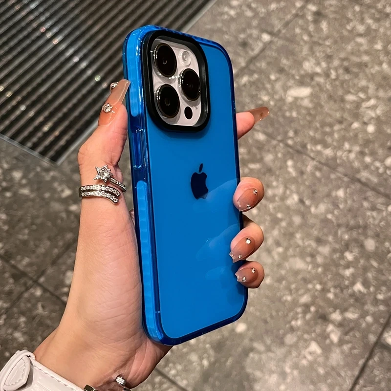 Роскошный прозрачный противоударный чехол для телефона iPhone 11, 12, 13, 14, 15, 16, 17 Pro Max Air X XS Max XR 7 8 Plus, прозрачный чехол-бампер