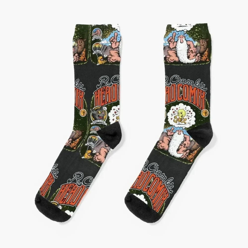 1988 R, Crumb's Head Comix 20 Years Later Vintage Fritz the Cat + Mr, Natural Clasic Counter Culture Comic Book Cartoonist Socks