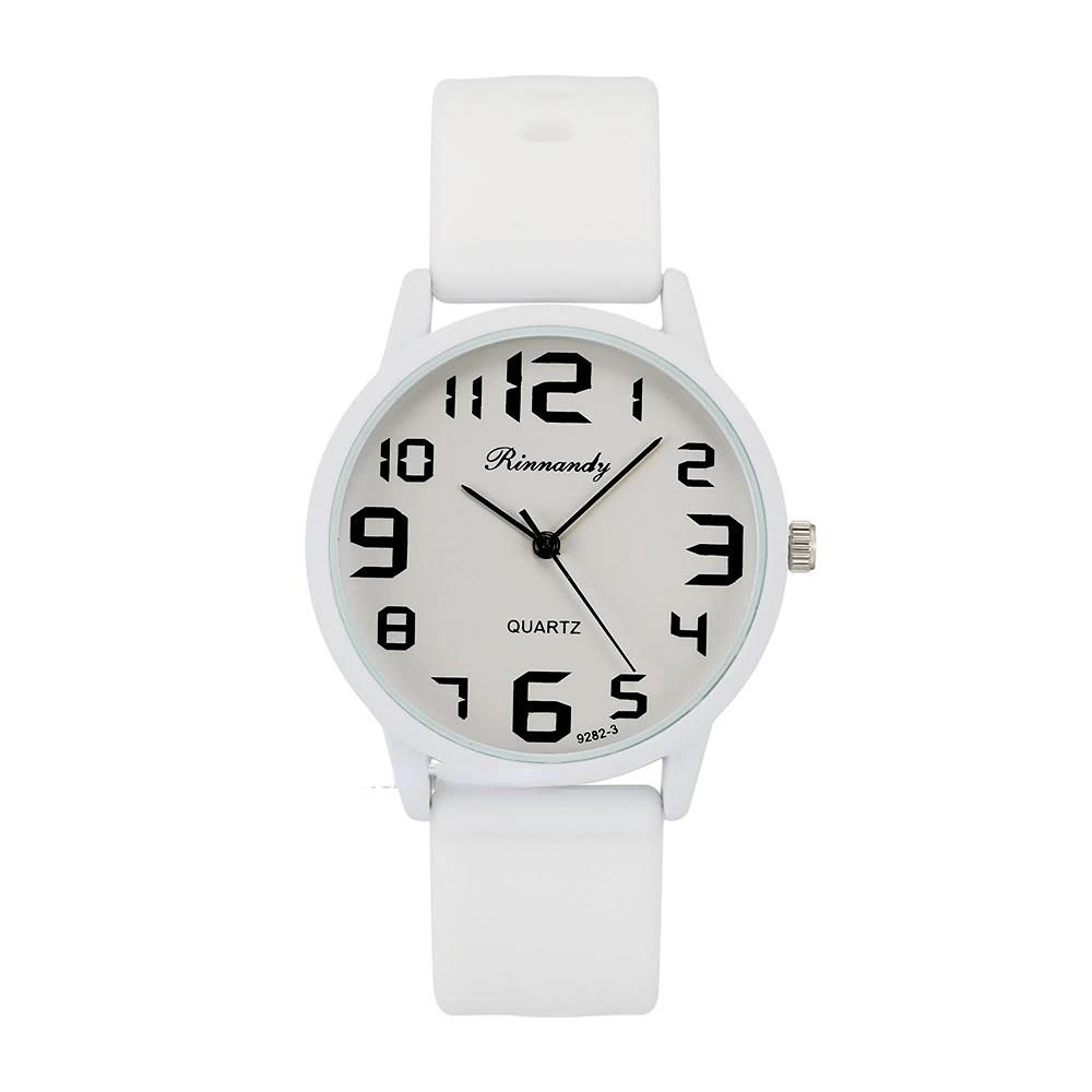 Casual Round Pointer Quartz Watch Analog Silicone Wristwatch For Women Girls Students