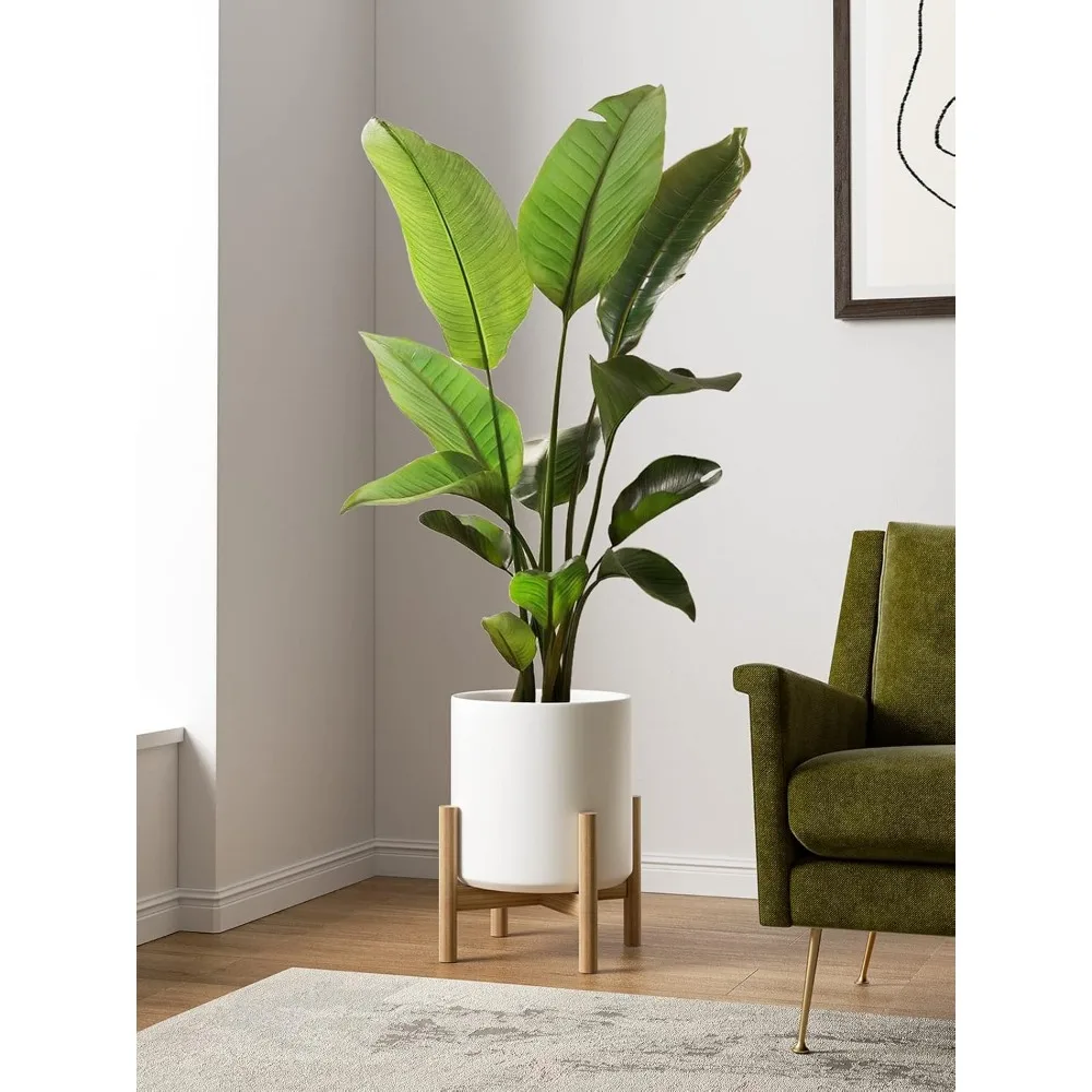 

12 Inch Pot for Plants, Ceramic Large Planter for Indoor Plants, Mid-Century Modern Flower Pots