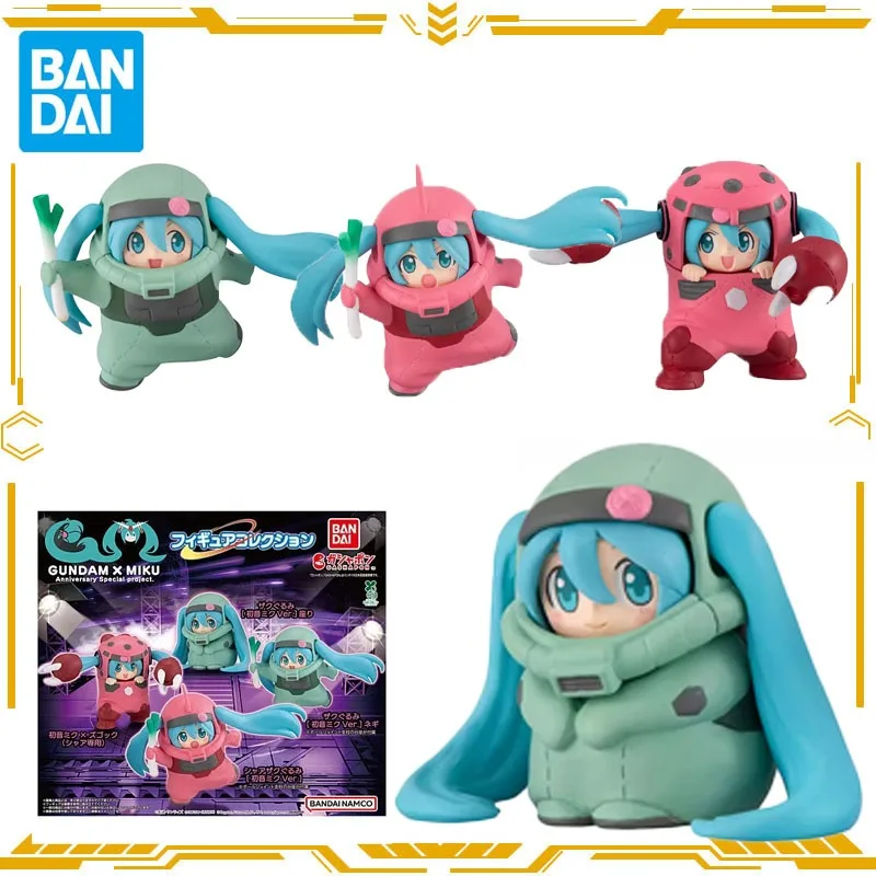 Bandai Original Gashapon GUNDAM Hatsune Miku figura de Anime cangrejo diablo rojo figuras de acción de juguete para niños niñas regalo modelo adornos