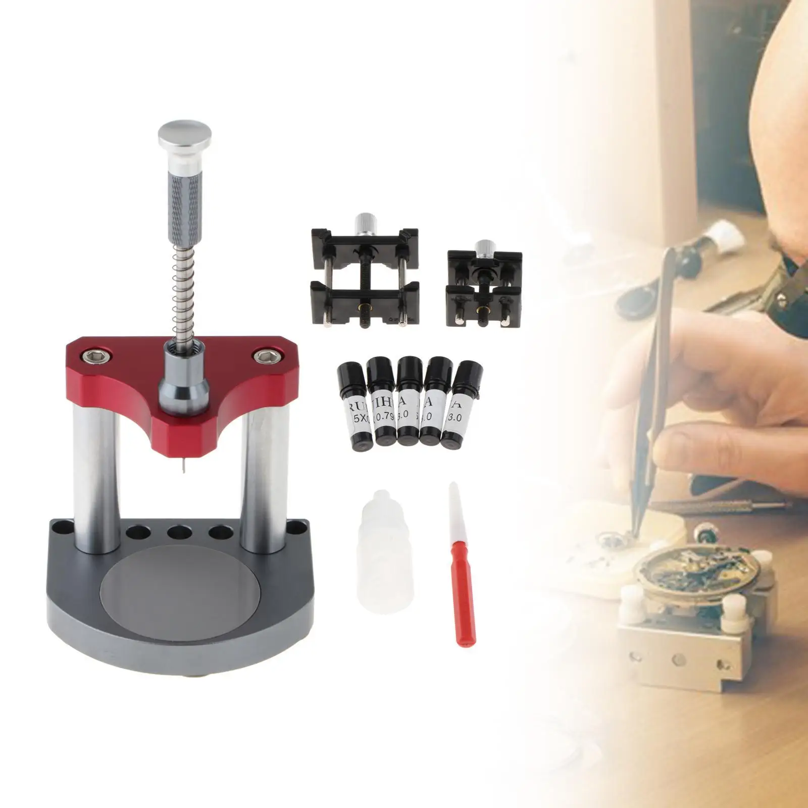 Watch Face Feet Repair Tool Kit Accessories for Jewelers 3.2x2.6x7inch Fine Workmanship with 2 Movement Base Welding Platform image 4