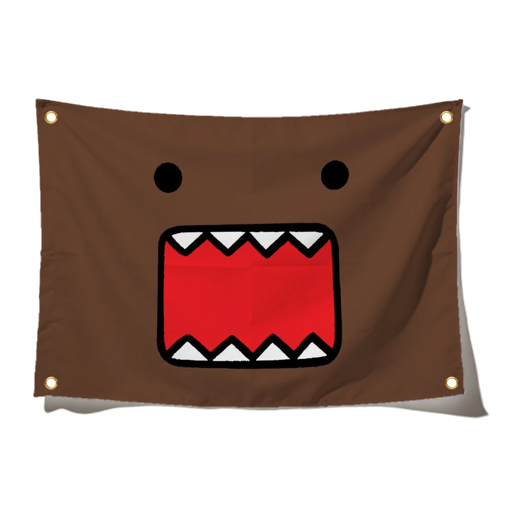 90x150cm Kawaii D-Domo K-Kun Flag Cute Cartoon Tapestry Garage Bedroom Dorm Decor Merch Birthday Gift Indoor Outdoor Decor