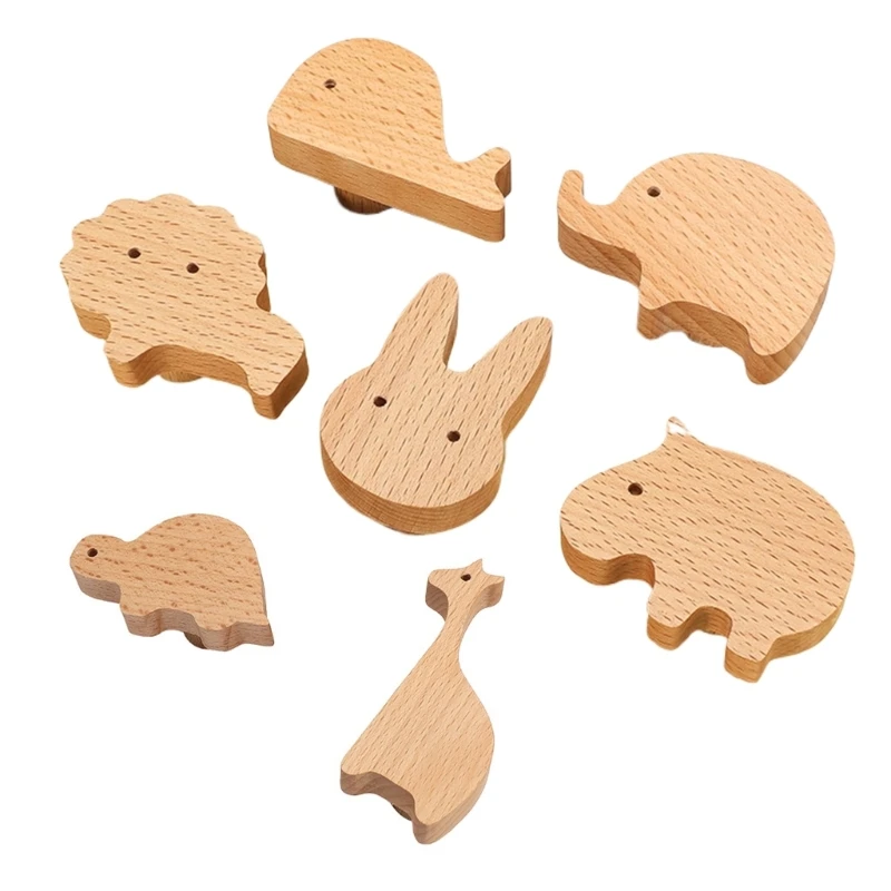 3/7pcs Children Room Furniture Handles Wooden Dressers Knob Natural Cabinet Door Handle Wardrobes Pulls Hardware