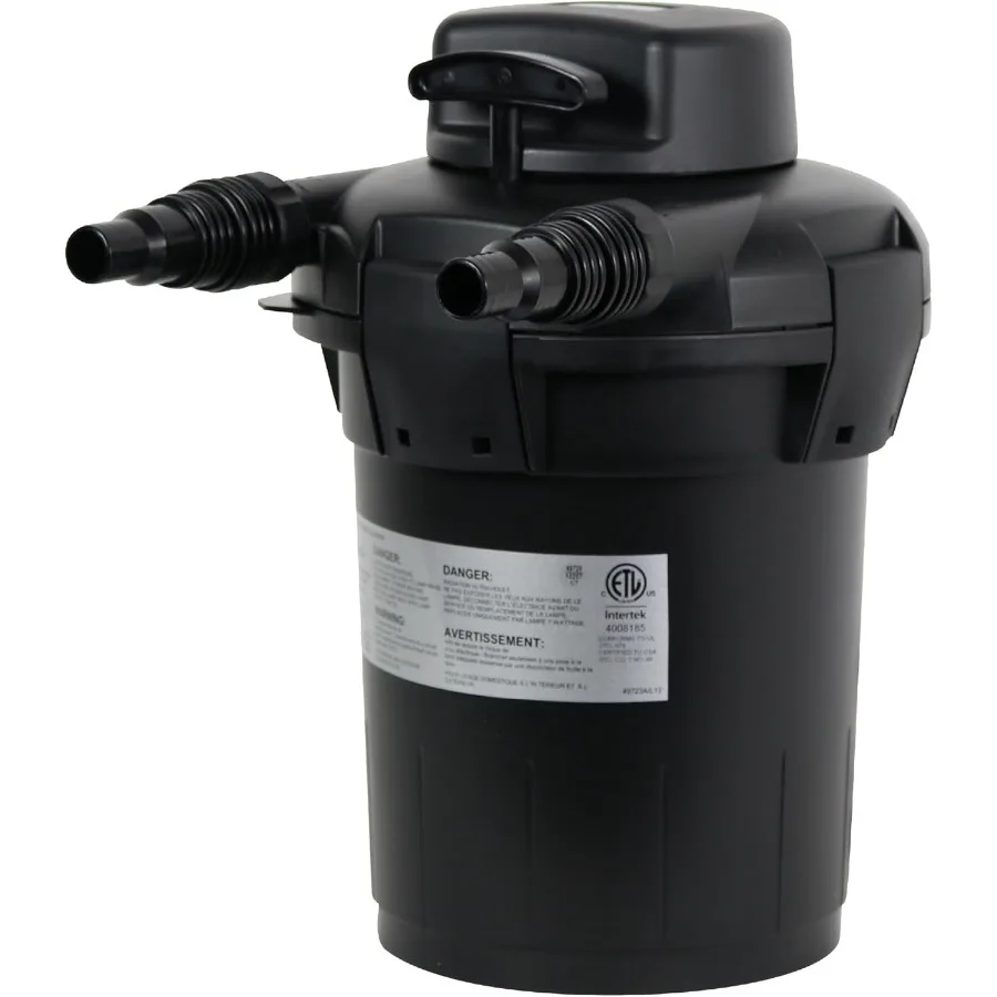 Sistema di filtraggio pressurizzato per esterni SimplyClear con filtro a contenitore bio leggero UVC per piccoli giardini acquatici stagni da 1250 galloni