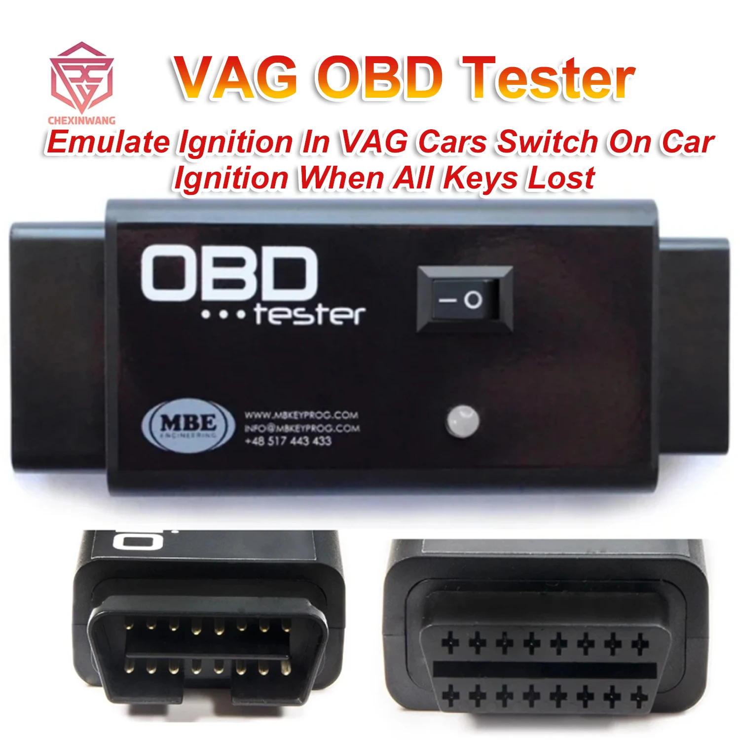 OBD Tester Special Tool Developed to Emulate Ignition In VAG Cars Switch On Car Ignition When All Keys Lost Test Diagnosis socke