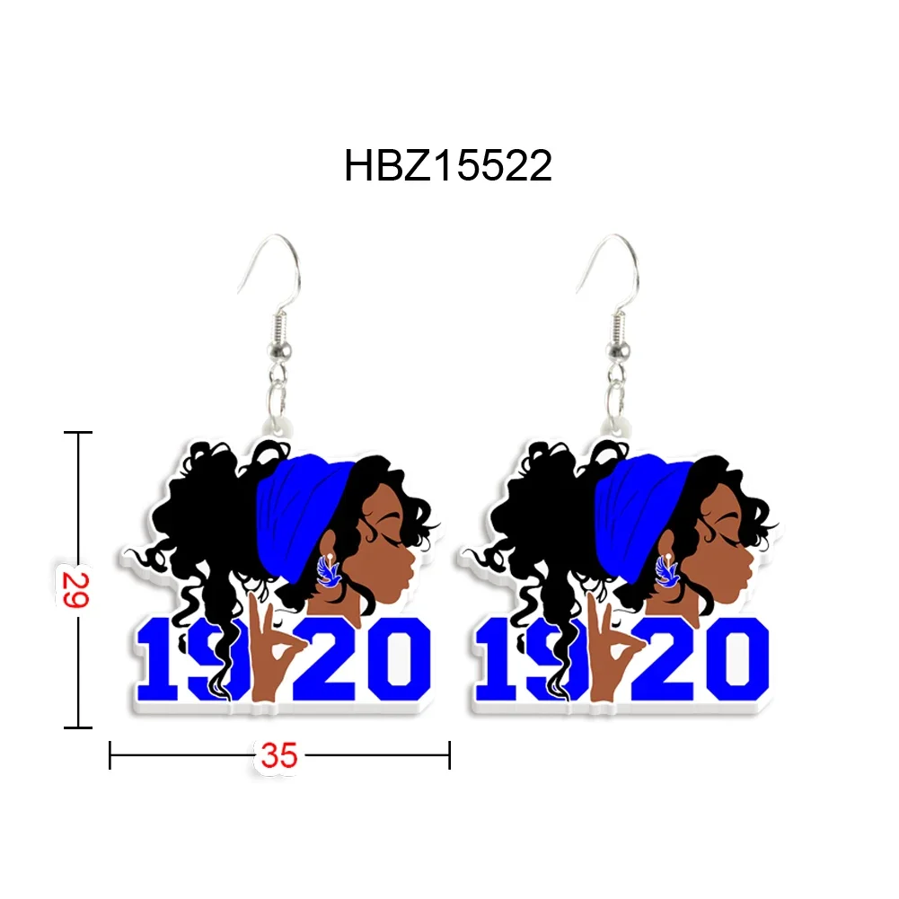 Zeta Phi Beta Sorority ZFB Women Drop Earrings Acrylic Cute Multicolour Fashion Jewelry For Woman Girl Holiday Birthday Gift