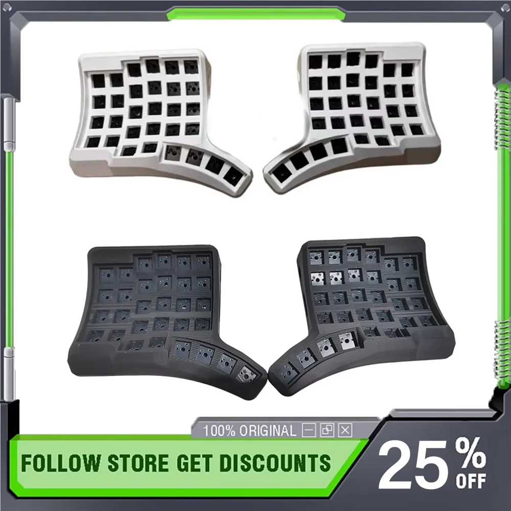 HPD V2 Curved Surface Split Keyboard Kit Wired Single Mode PLA 3D Printing Custom Kit with Touch Pad/Track Ball No Axis Keycap