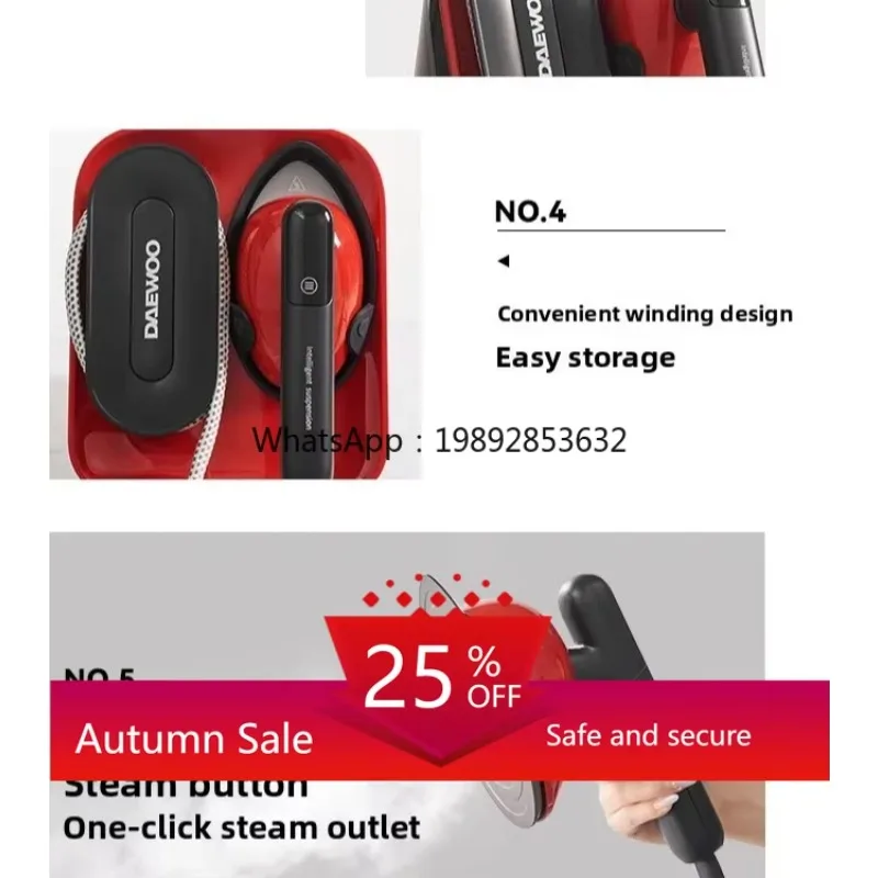cc28Handheld Garment Steamer with Strong Pressure and Large Steam Spray for Silk and Cashmere Ironing