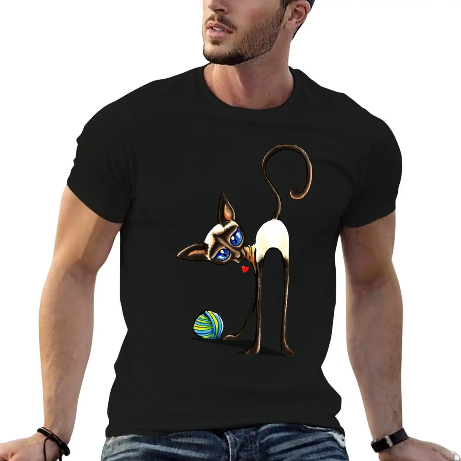 Simaese Cat | Yarn Thief T-Shirt Louboutins funny meme t-shirts workout shirts for men