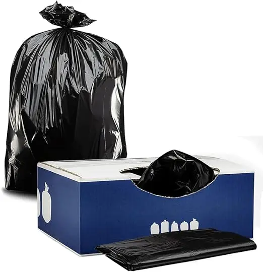 

Contractor Trash Bags 40-45 Gallon │ 3.0 Mil │ Black Heavy Duty Garbage Bag │ 40” x 48” (50 Count)