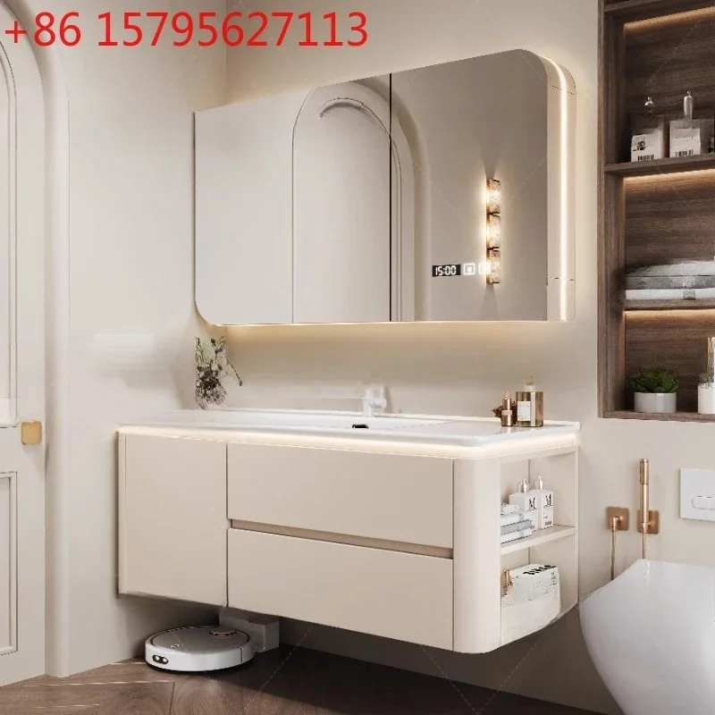 

Solid Wood Washbasin Bathroom Cabinets Vintage Toilet Light Drawer Bathroom Cabinets Storage Mirrors Casa Arredo Furniture