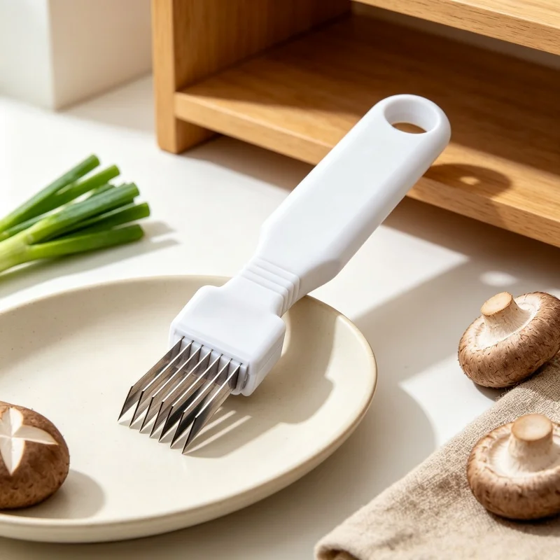 Stainless Steel Green Onion Slicer  Handheld Scallion Shredding Knife Kitchen Gadget for Garlic Chili