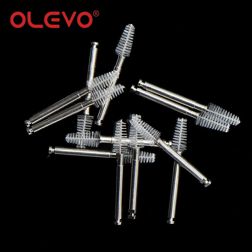 OLEVO 20 Pcs Dental Endodontics Root Canal Cleaning Brush Long Short Sharp Type Nylon Teeth Cleaner Dentistry Laboratory Tools