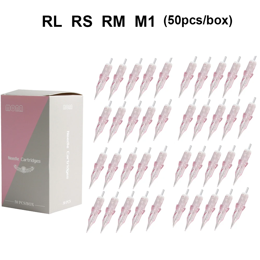 Pmuタトゥーペン用カートリッジ針、練習用画材、1rl、3rl、7rl、10個、20個、50個、100個