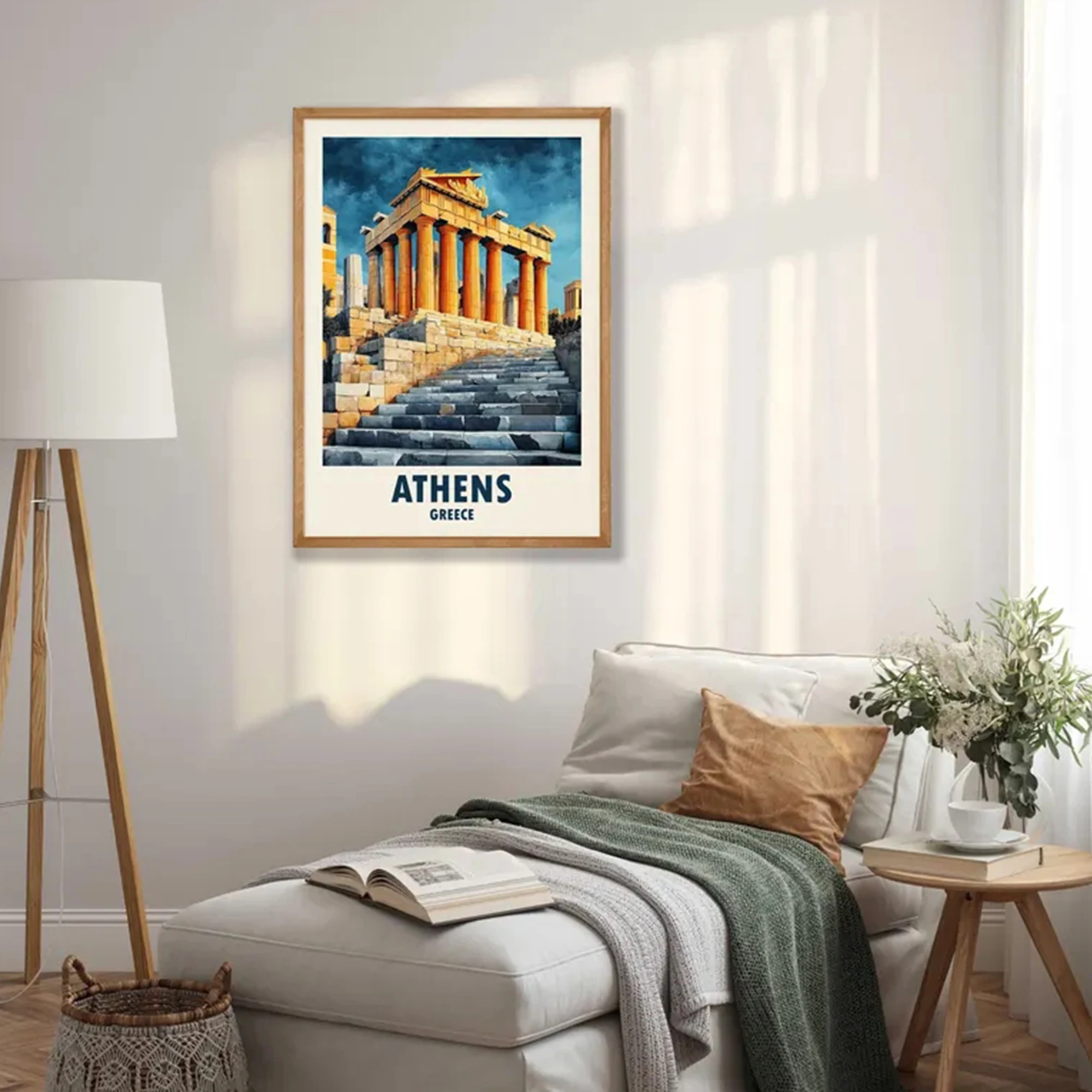Modern Athens Travel Greece Acropolis  Wall Art Print Canvas Painting Poster Picture For Living Room,Bedroom Home Decor