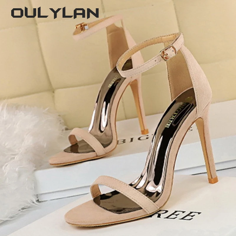 Strip Shoes  NEW Women 10cm High Heels Flock Stripper Sandals Female One Character  Lady  Green Summer Classic Sexy Pumps