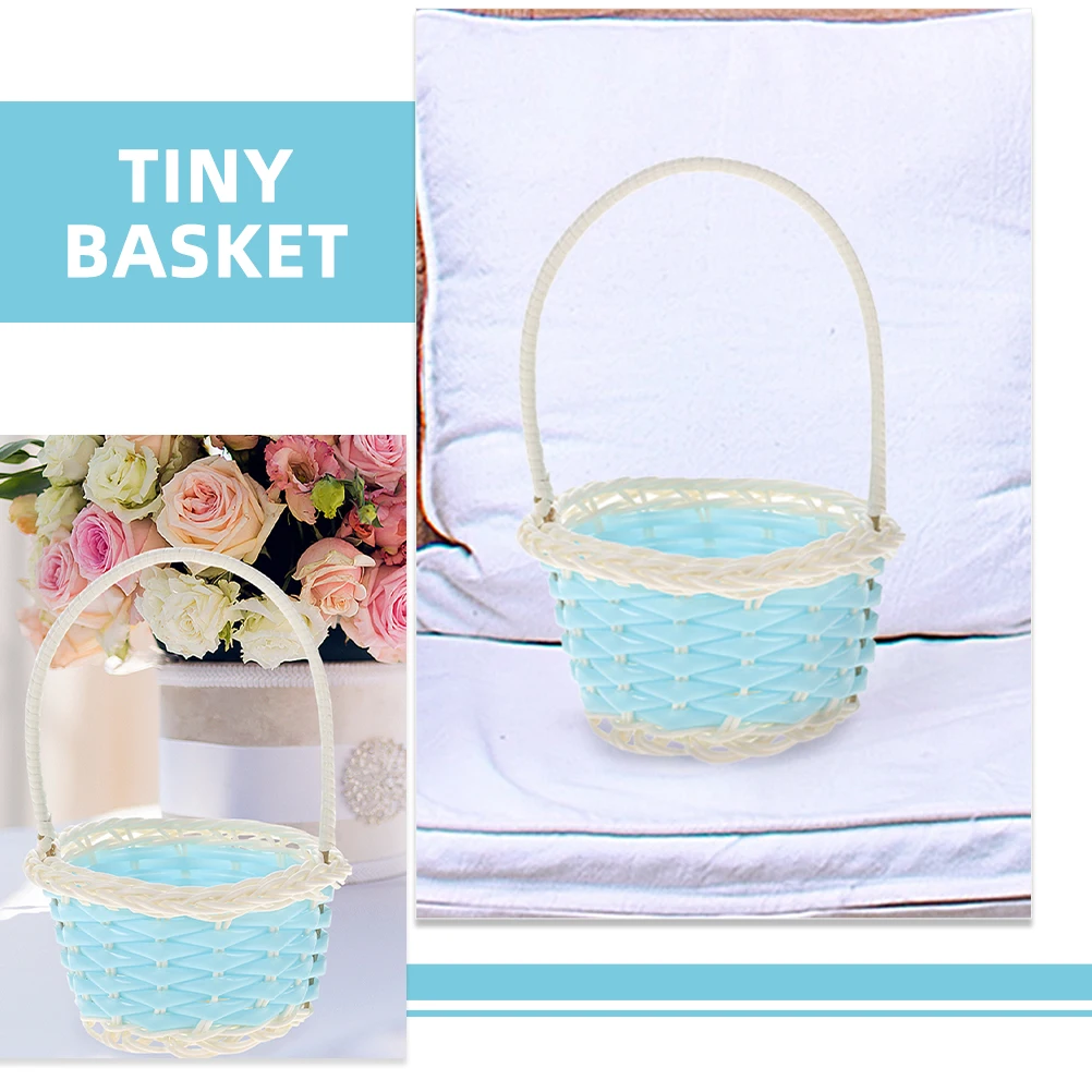 

6pcs Baby Shower Gift Woven Baskets for Baby Shower Party Favors Small Storage Candy Gift Mini Basket Hand Carry Basket
