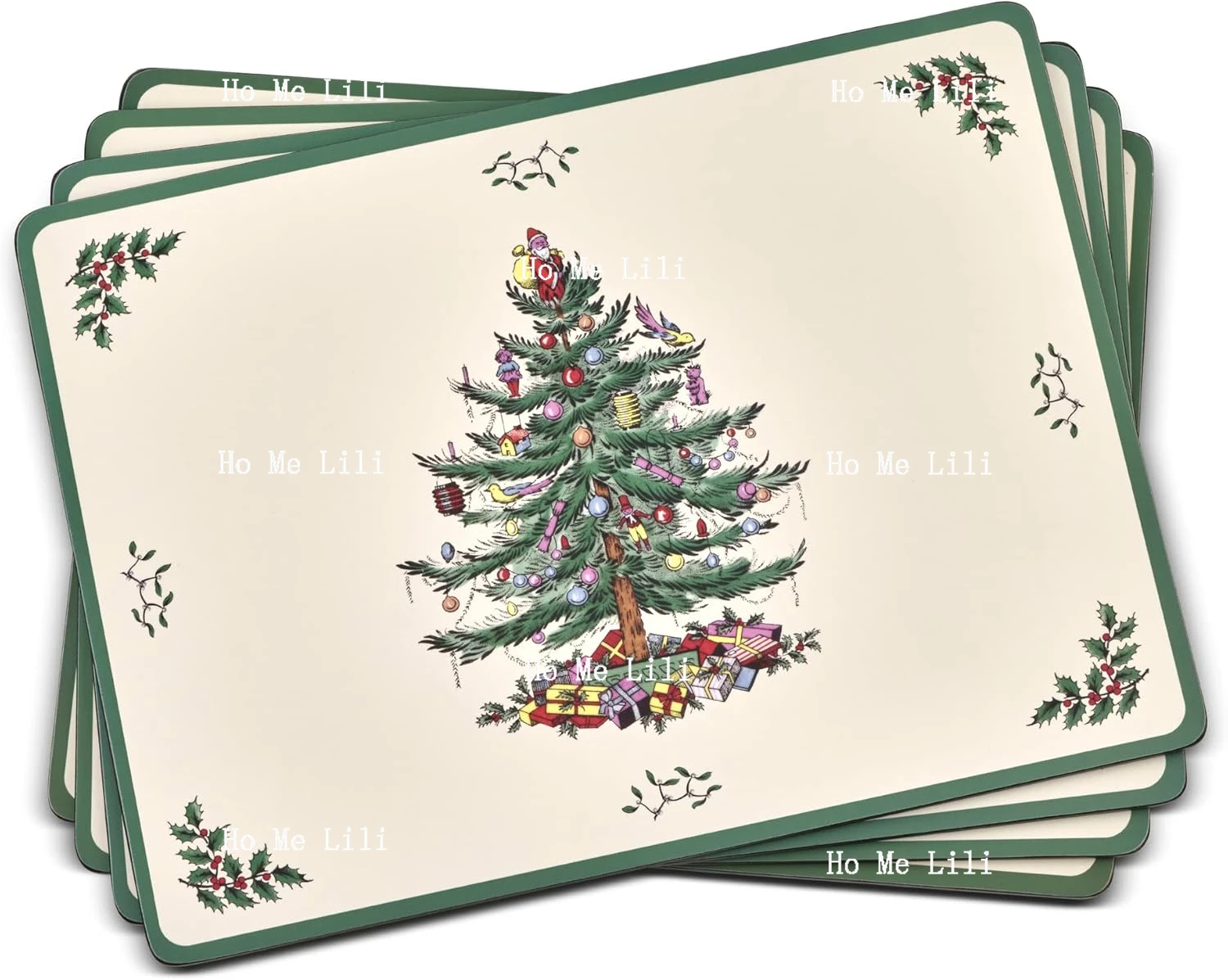 Christmas Tree Placemats Heat Resistant Mats Placemat Set For Dining Table