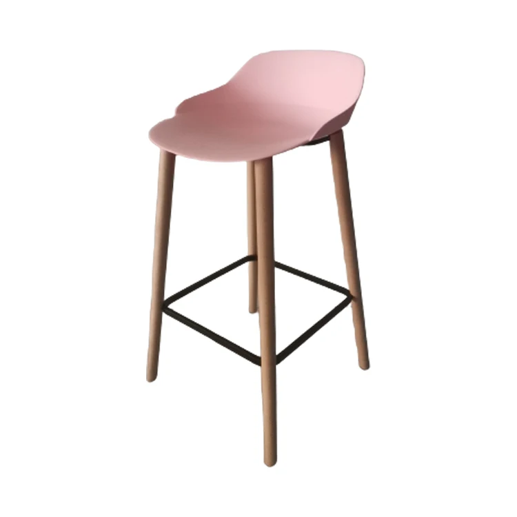 xx-Black Bar Stool Chair Modern With Wood Legs