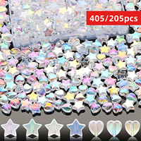 405/205pcs AB color  White 10mm pentagram 9mm peach heart mixed style, can be used as couple bracelets, DIY jewelry bracelets