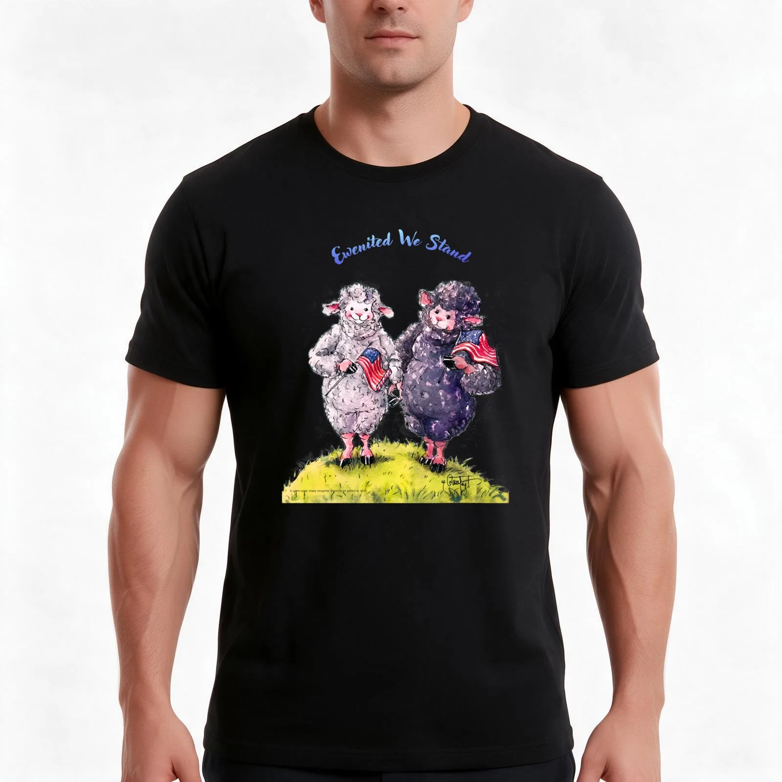 Ewenited We Stand Sheep Incognito 2020 Art T-Shirt Summer Casual Cotton Tee Oversized Streetwear Tops Vintage Graphic Print