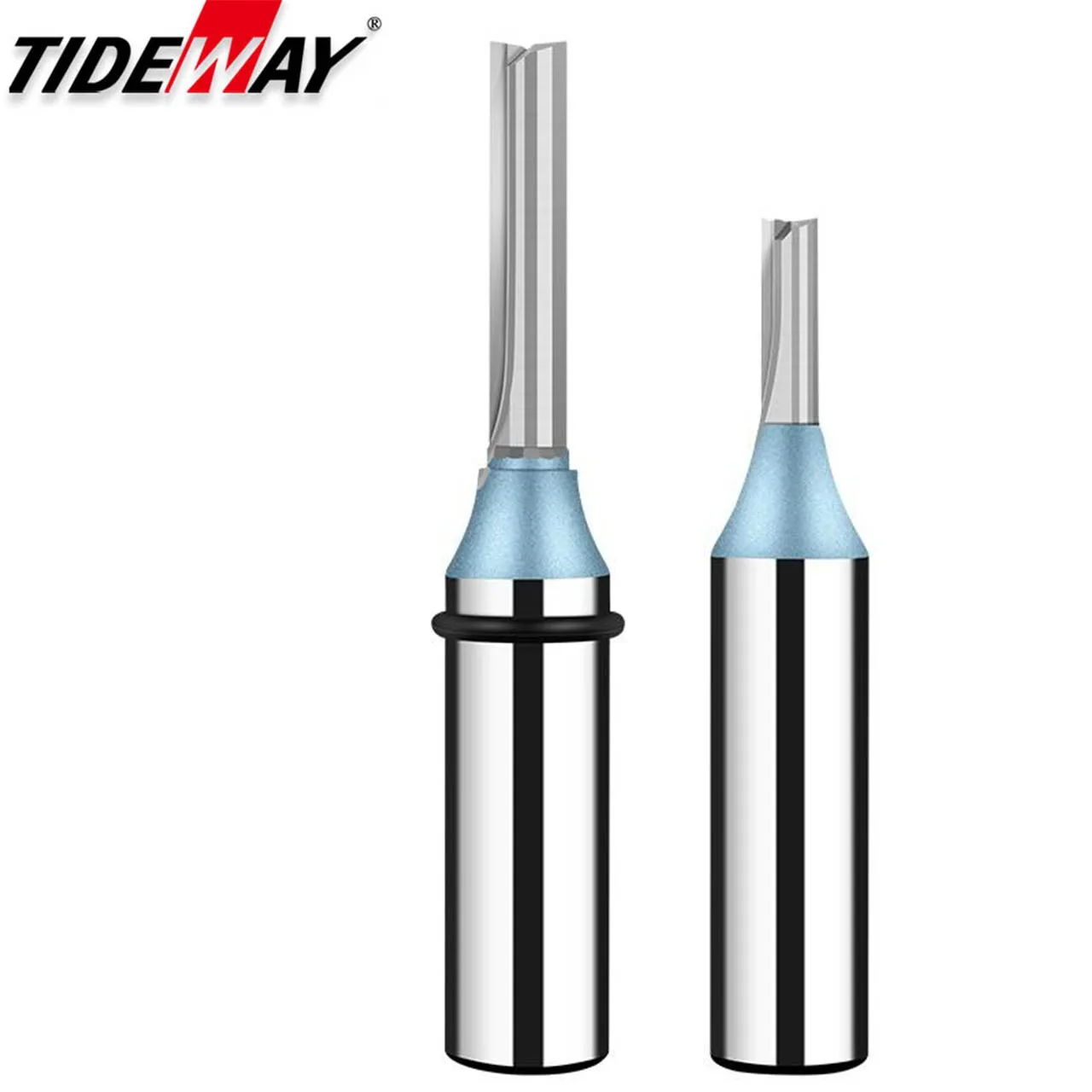 Tideway 1/2 Shank TCT Straight Router Bits 2 Flutes Milling Cutter Woodworking Carving Wood Engraving Carbide CNC Tool End Mill