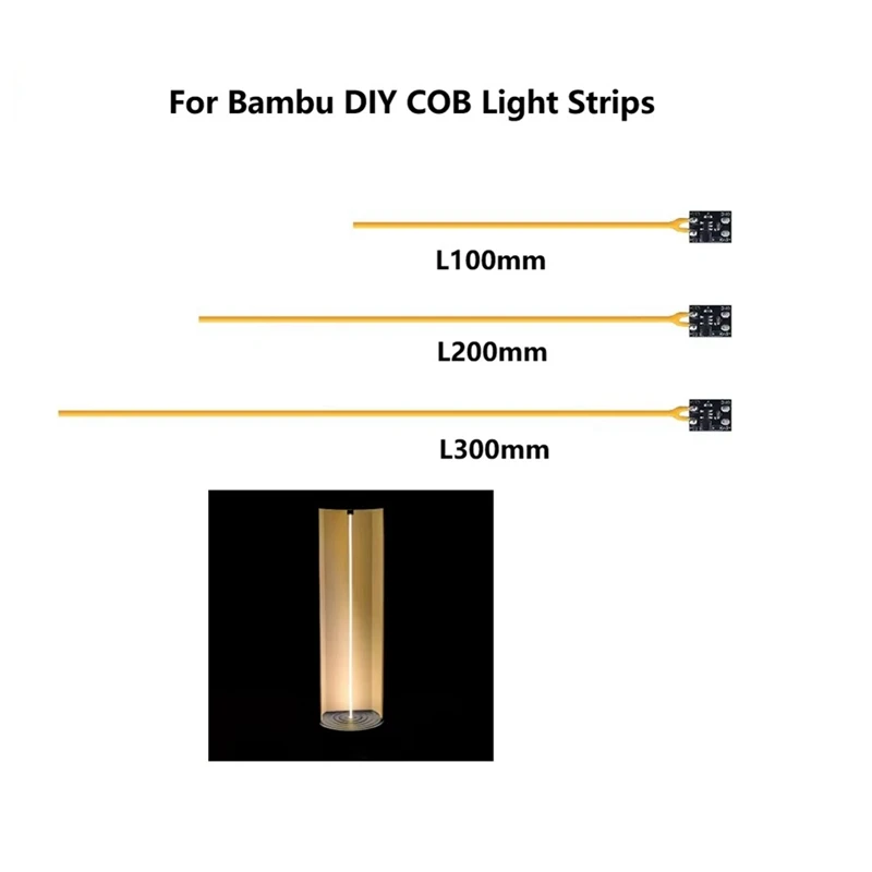 For Bambu COB Light Strip DIY High Brightness Lighting LED Strip for BambuX1/P1/A1 3D Printers Length 100mm-A09I