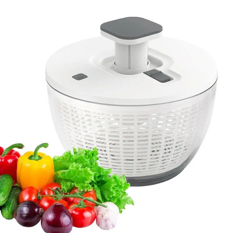 Fruit And Vegetable Washing Spinner Salad Spinner Large Manual Lettuce Spinner & Fruits Vegetable Washer Dryer With Secure Lid