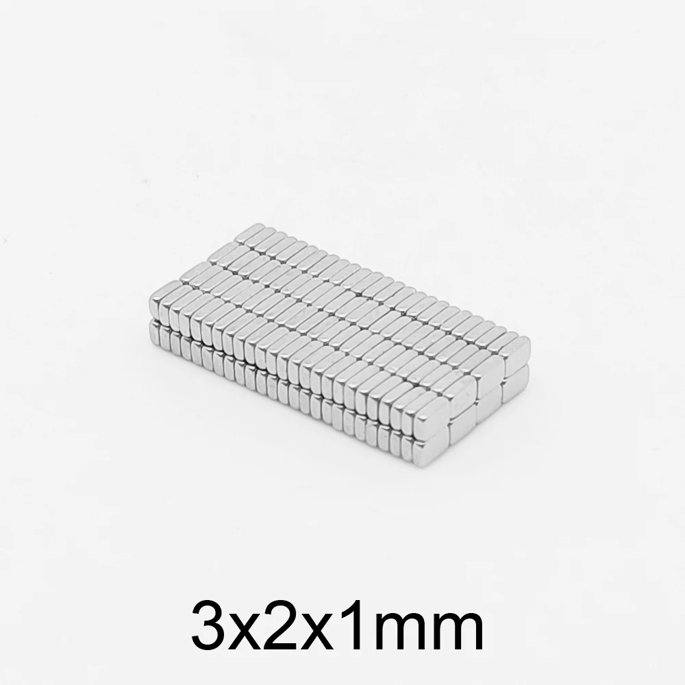 50/100/200/500/1000/2000PCS 3x2x1 Mini Small Block Magnets N35 3*2*1 Thin Neodymium Magnet 5*2*1 Strong Powerful Magnets 3x2x1mm