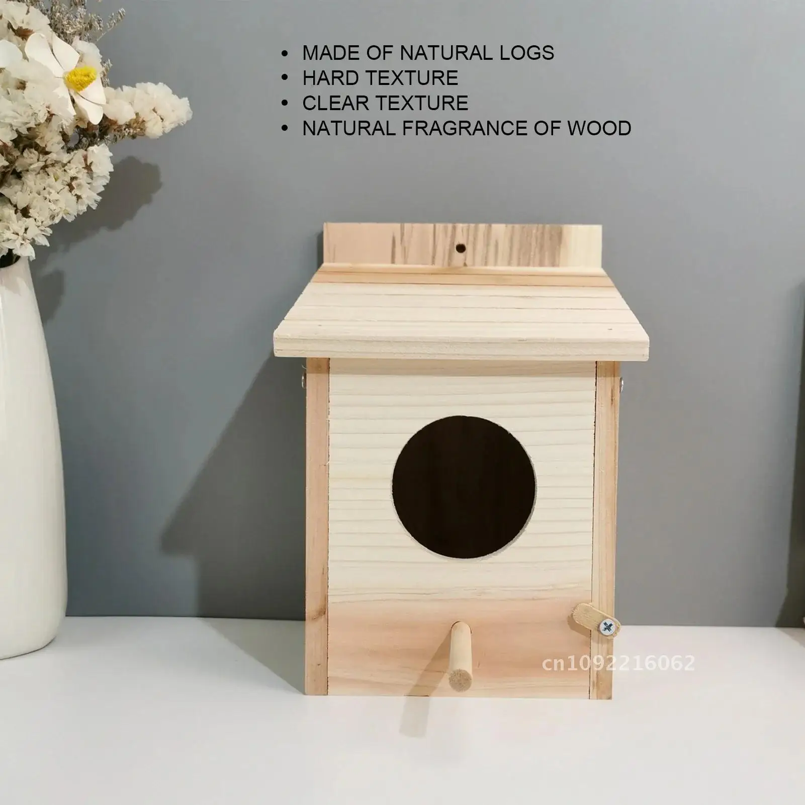 

NEW Wood Birds Nest House New DIY Breeding Parrot Nest Cockatiels Outdoors Decoration Roof Hanging Box Bird Swallows Wooden