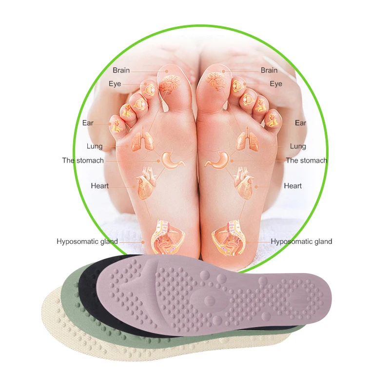 Thin massage insoles Massage Function Thin Profile for Easy Fit in Any Shoes Alleviate Foot Pain Ideal for Daily Use