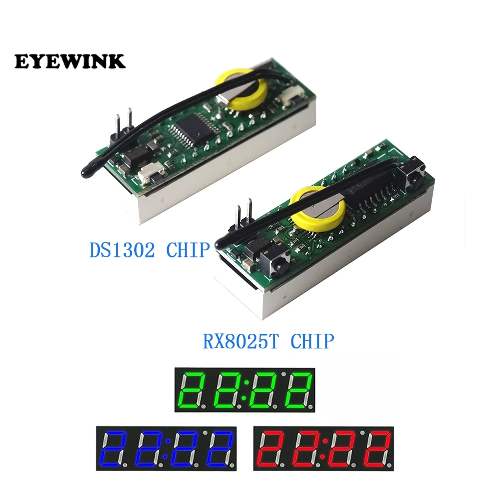  3 In 1 LED DS1302 RX8025T Digital Clock Temperature Voltage Module DIY Time/Thermometer/Voltmeter DC 5-30V