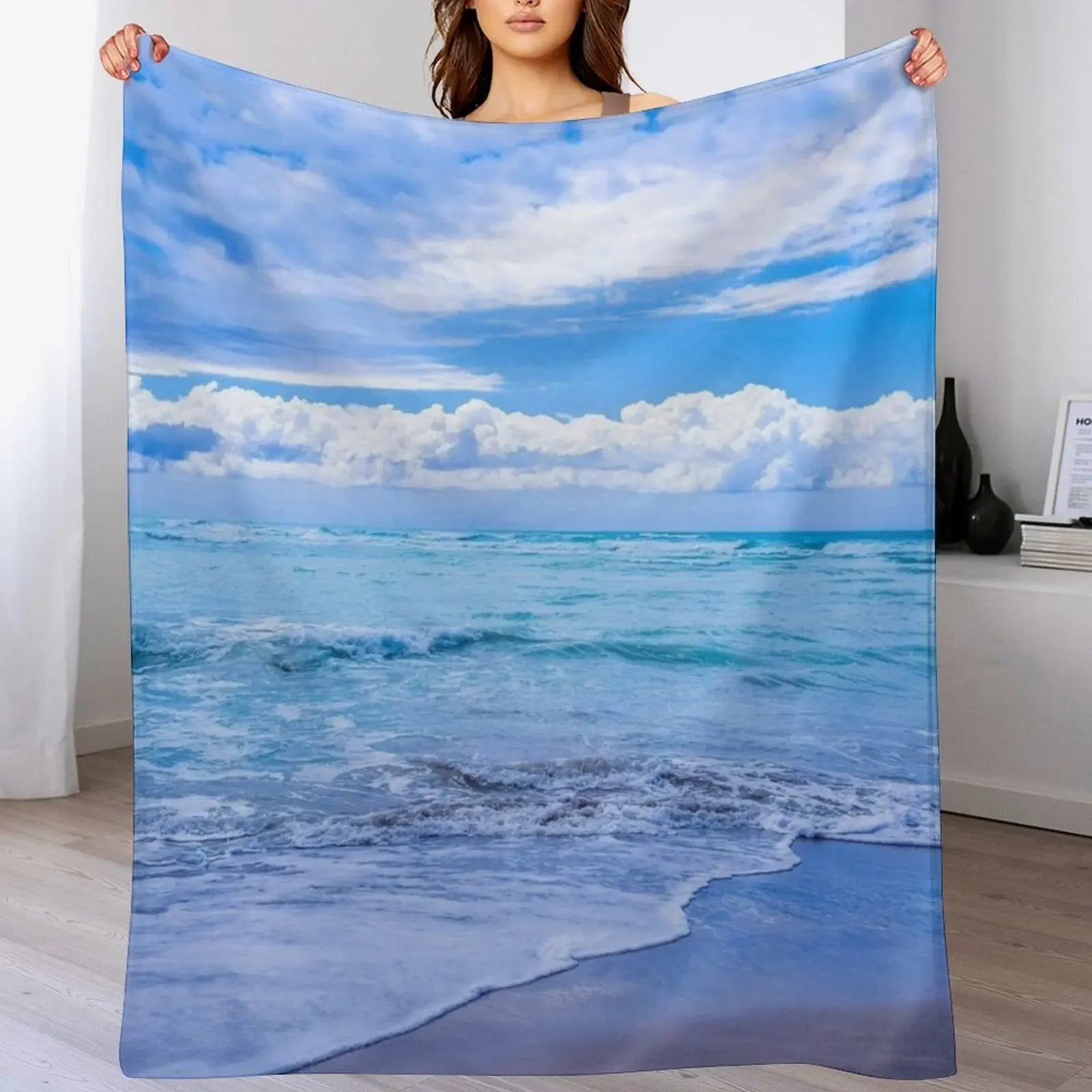 Sunrise Beach Throw Blanket Multi Use Warm Blanket for Living Room Bedroom