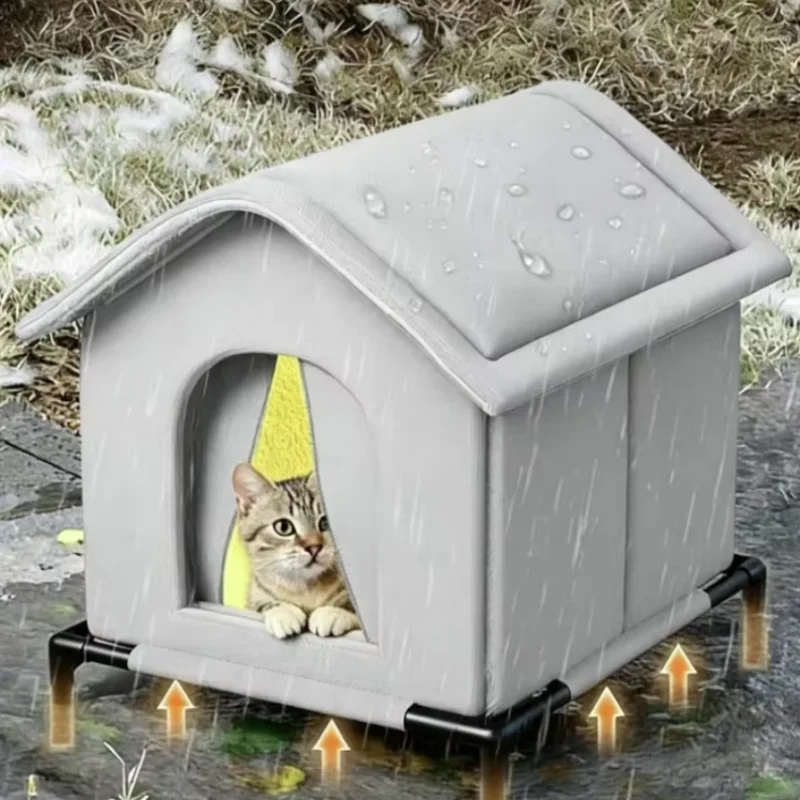 Outdoor Waterproof Dog House Winter Warm Foldable Washable Pet Cave Sleeping Bed Stray Cat Shelter for Small Dogs And Cats view 2