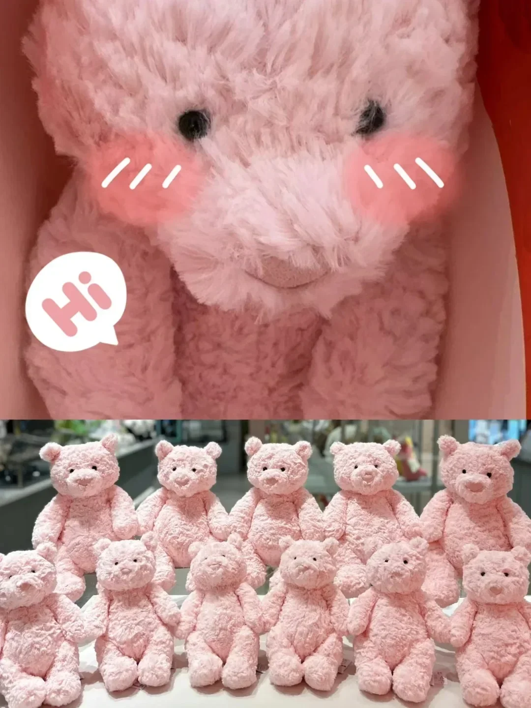 

For Jelly Cat New Limited Edition Squidgy bear Pink Blue Plush Doll With Gift Home Decoration Holiday Gift Interactive Toy
