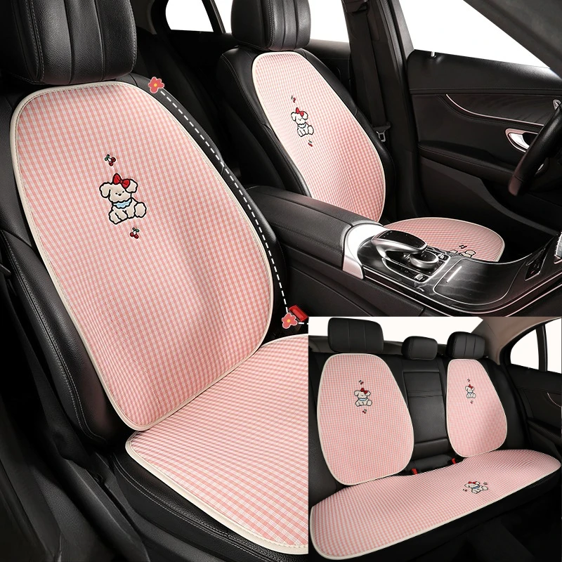 

Очаровательный коврик для автомобильного сиденья с мультяшным щенком — изысканная вышивка, ультра-мягкий и удобный, без завязок установки, подходит для автомобильных сидений