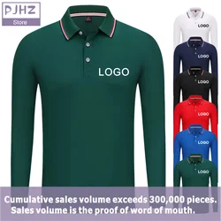 Business Quick-drying Long Sleeve Polo Shirt Custom Logo Printed  Embroidery Personal Design Breathable Men And Women Team Tops