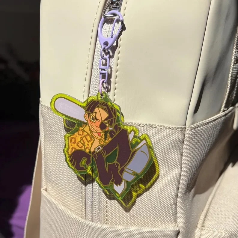 Game Style Character Colored Edge Acrylic Keychain 7cm Pendant Bag Charm Keyring Gift For Game Fans