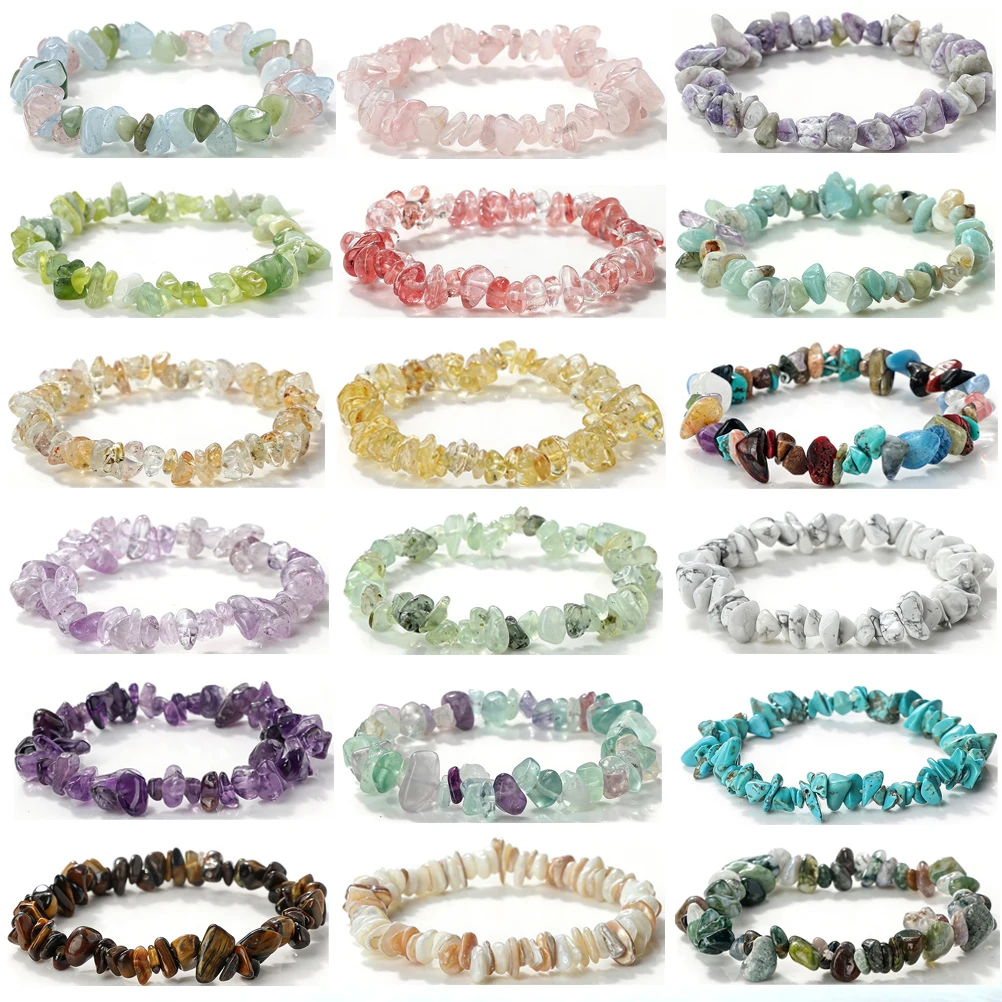 Bracelet en pierre naturelle améthyste et œil de tigre pour femmes et hommes, perles irrégulières en éclats de gravier, bijou de guérison Reiki, cadeau pour filles