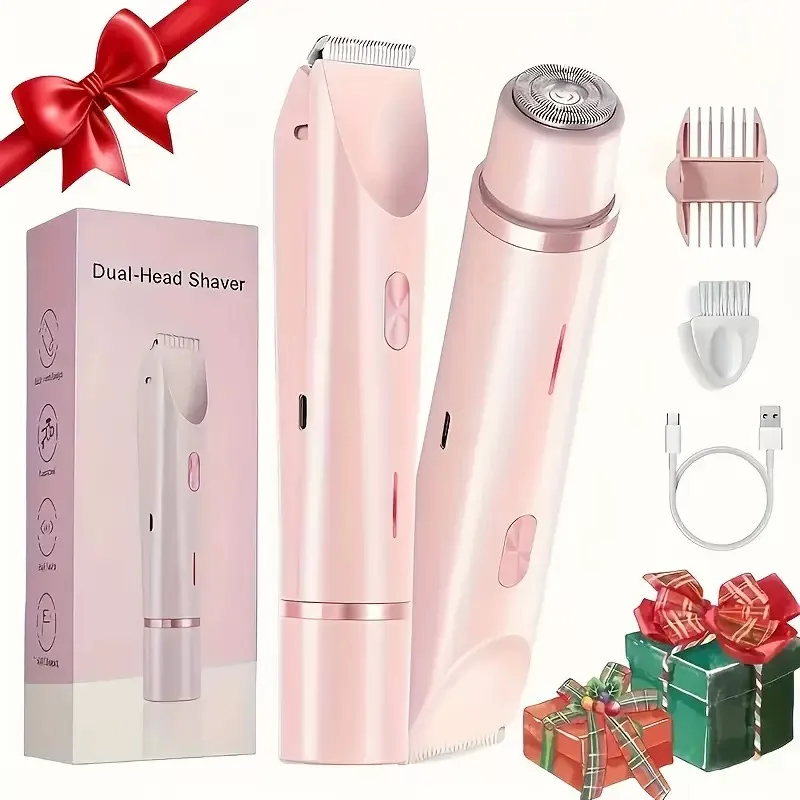 アップグレードされた女性用電動デュアルヘッド両用シェーバー、ボディ脱毛器、脚、脇、ビキニライン用電動脱毛器
