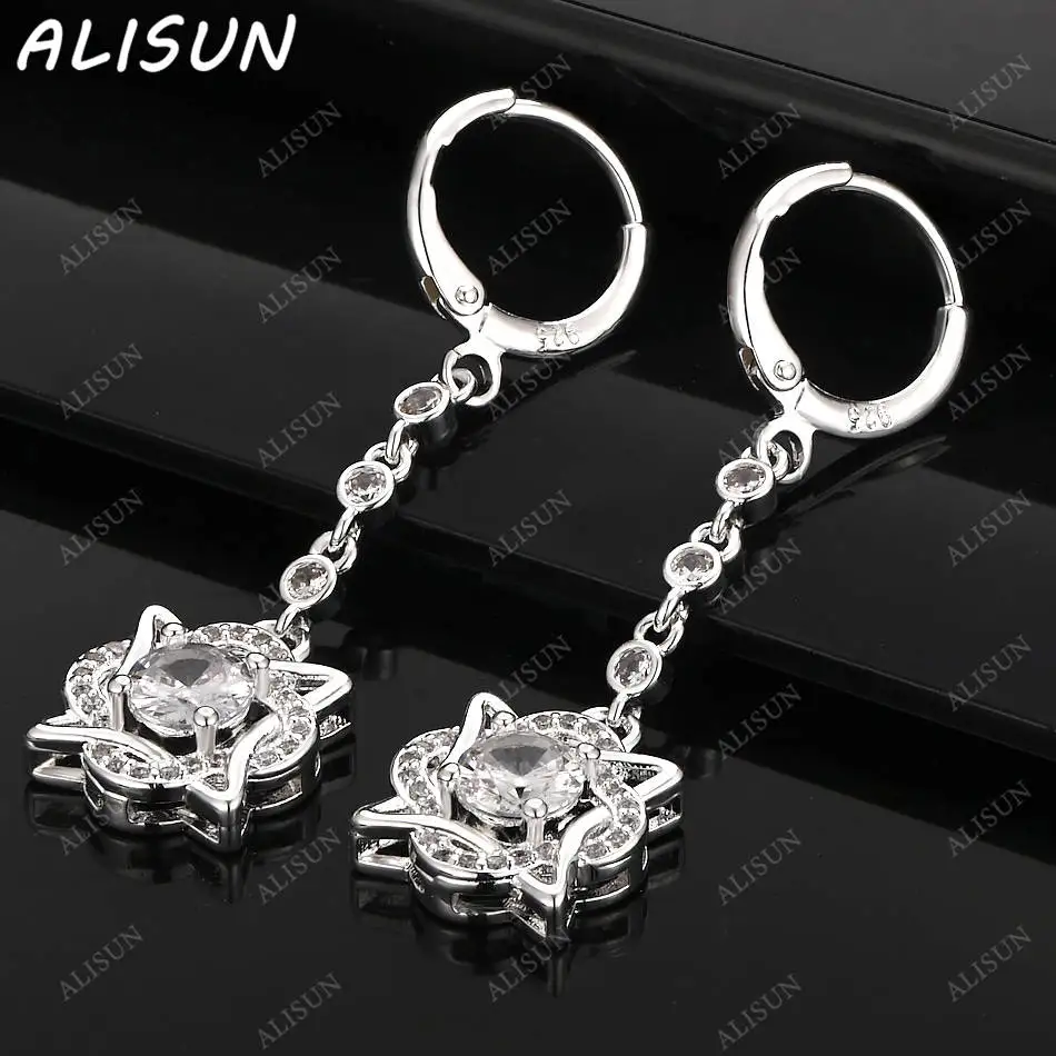 

ALISUN 925 Sterling Silver Zircons Earrings Drop Earrings For Women Fashion Jewelry Charm Grace Noble Wedding Accessories