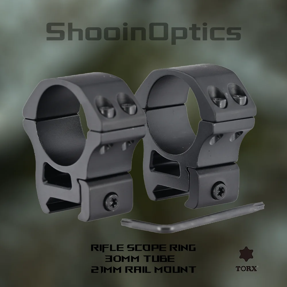 Shooin Optics 30mm Tube Scope Ring 21mm Picatinny Rail Mount M8745