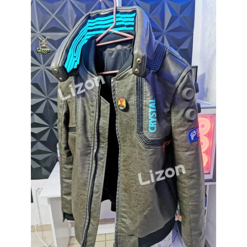 

CyPunk 2077 Leather Jacket LED Collar V Cosplay Costumes for Man Women