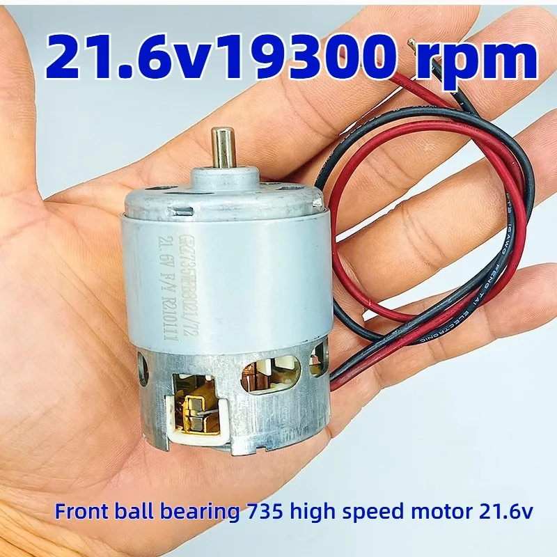 High-Speed 735 Ball Bearing Motor, 21.6V/20V Power Drill Electric Tool with 4-Magnet Carbon Brush for High Torque & Durability