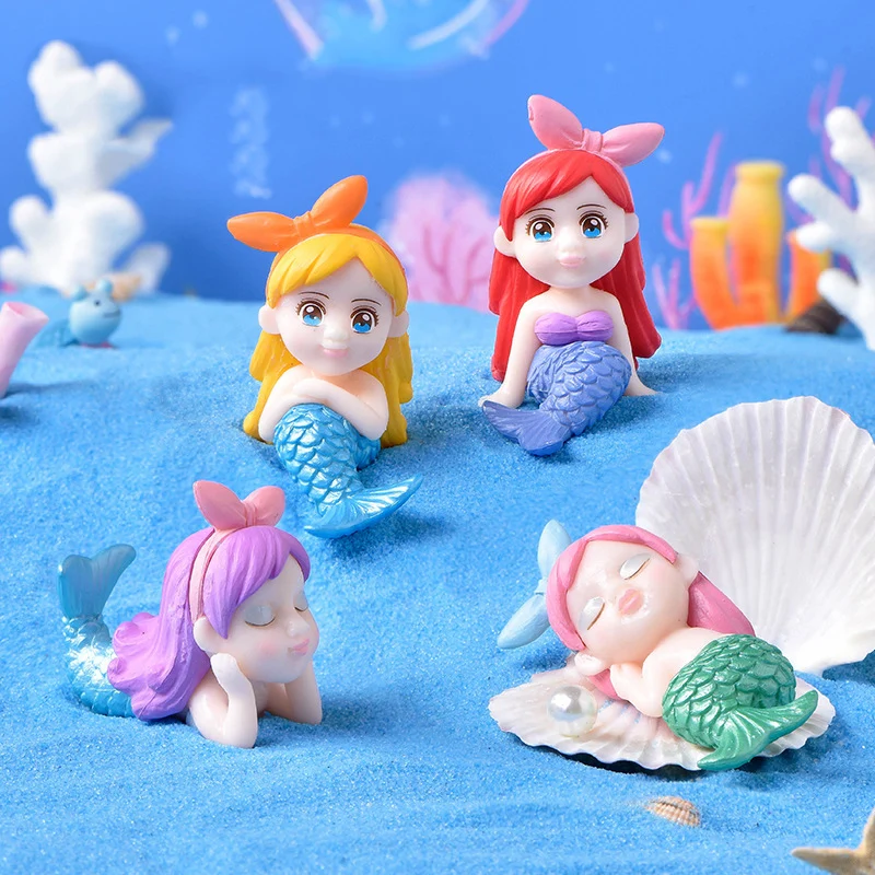 Beautiful Miniature Mermaid Figurines Kawaii Artificial Mermaid Ornaments Fish Tank Handicrafts Desk Aquarium Decoration