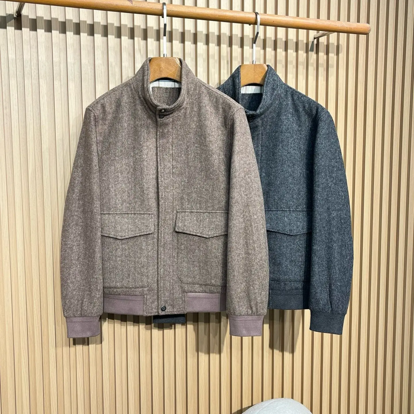 

Italian LP Winter 25 new business casual stand-up collar thin cotton pilot jacket men's old Money style warm coat